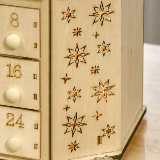 Adventskalender zum Befüllen 24 Schubladen Fächer Weihnachtskalender