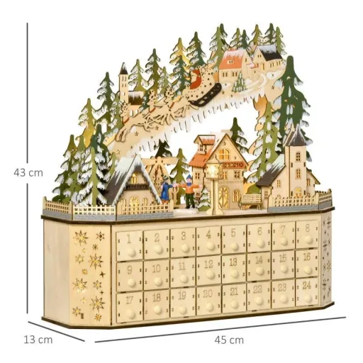 Adventskalender zum Befüllen 24 Schubladen Fächer Weihnachtskalender