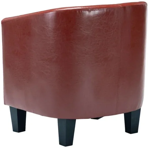 Schalensitz mit Ottomane Kunstleder weinrot