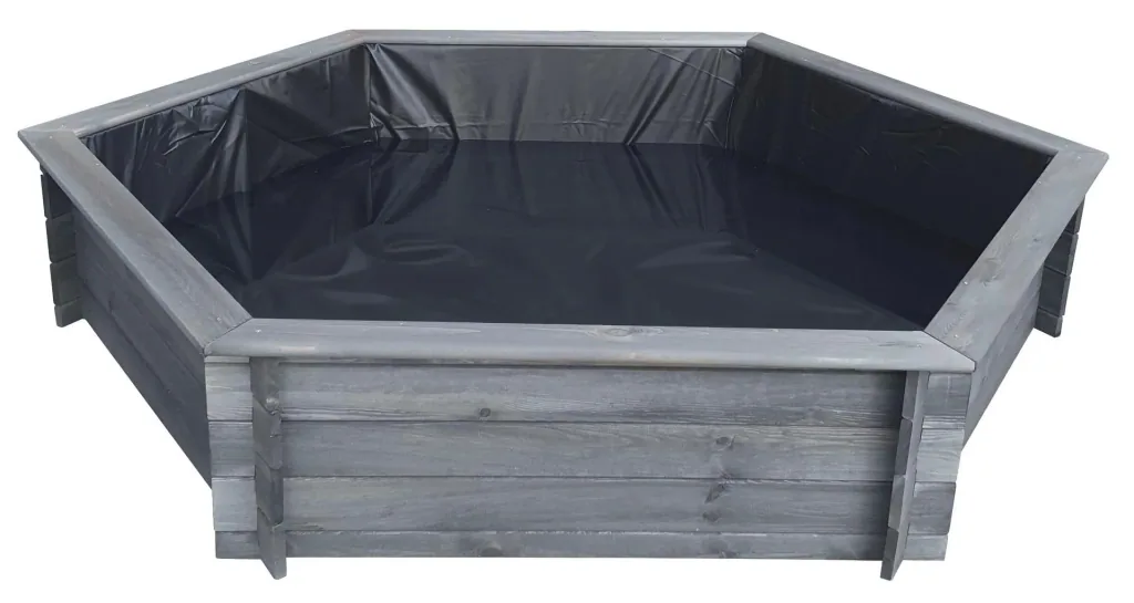 Sechseck-Hochteich 200 cm Solar, grau