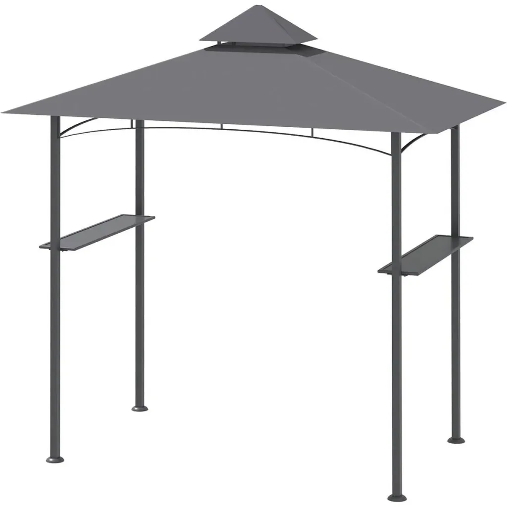 Grillpavillon mit 2 Seitenablagen aus Stahleisen
