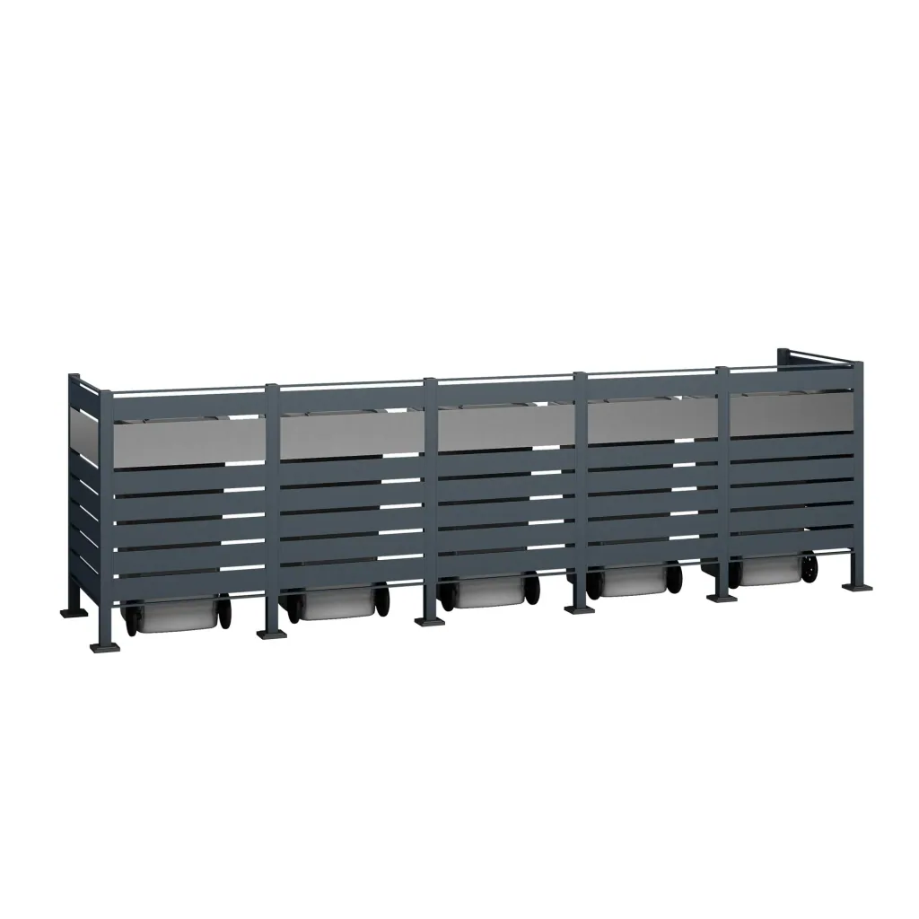 Mülltonnenverkleidung Planum 5er Box, 120 cm, antharzit