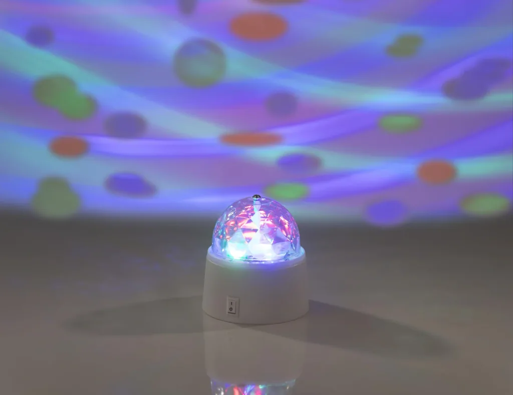 LED Party Leuchte mit rotierenden Disco Licht Effekten
