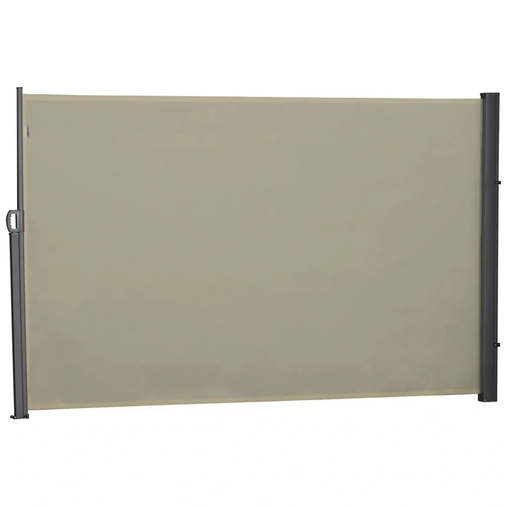 Seitenmarkise, Sicht- und Sonnenschutz, Seitenrollo, Polyester, Beige, 3 x 1,8 m