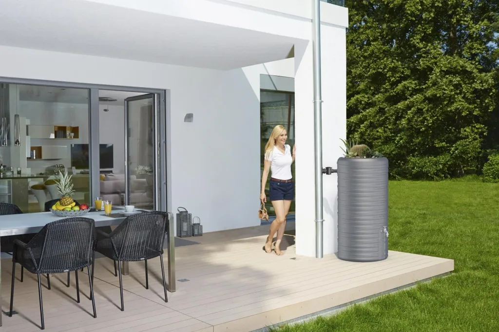 Regenspeicher / Regentonne NORDIC 2in1 300 L, steingrau