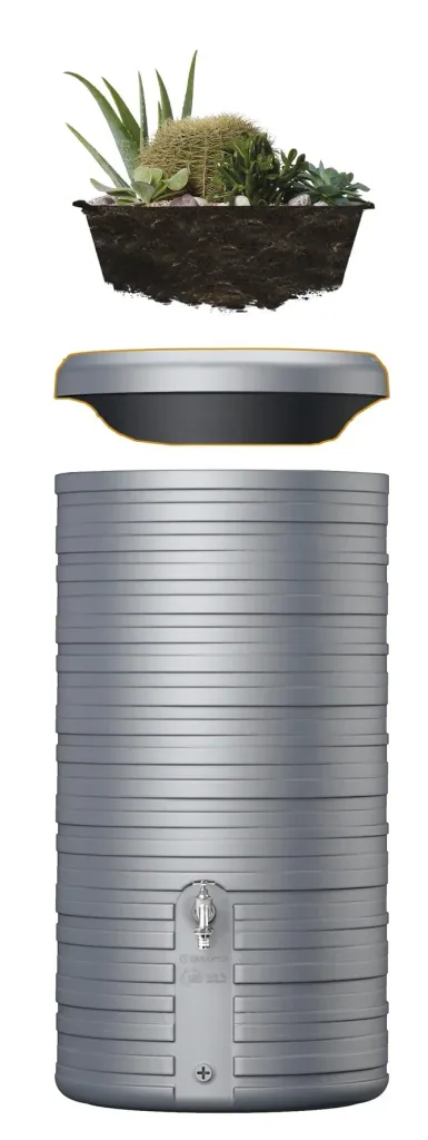 Regenspeicher / Regentonne NORDIC 2in1 300 L, steingrau