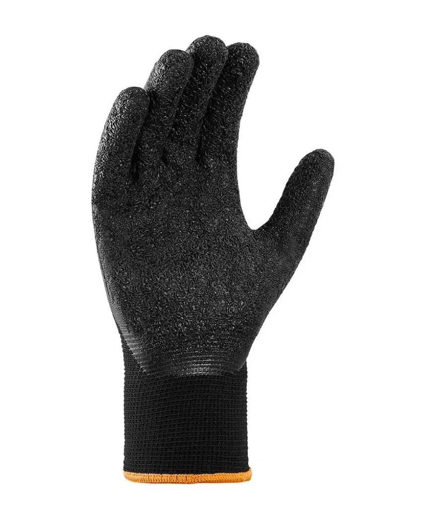 Polyester-Strickhandschuh LATEX schwarz/ schwarz Gr. 10