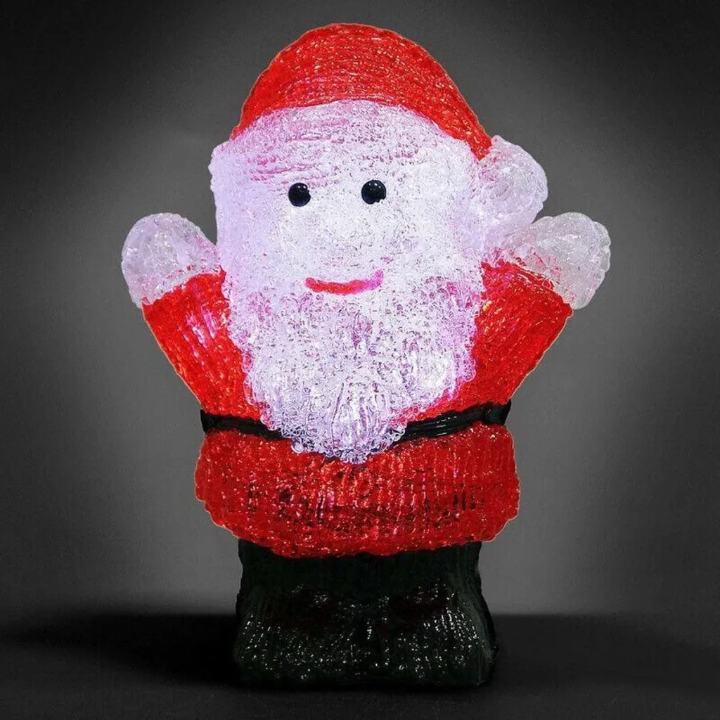 Weihnachtsmann LED Figur - mit Batterien - 14x9x18Cm