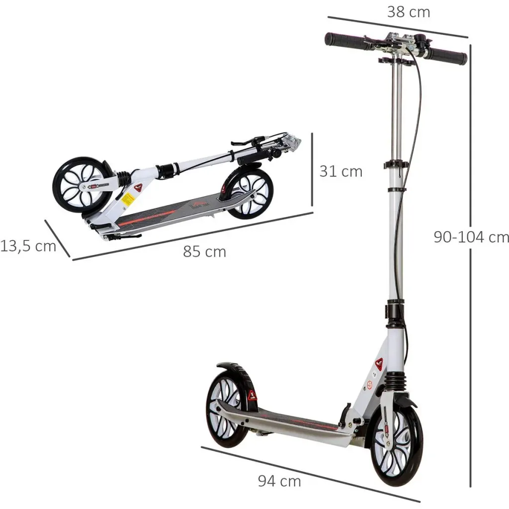 Scooter Kickscooter faltbar Roller Tretroller mit 200 mm rutschfesten Reifen für Erwachsene Kinder Teenager ab 14 Jahren