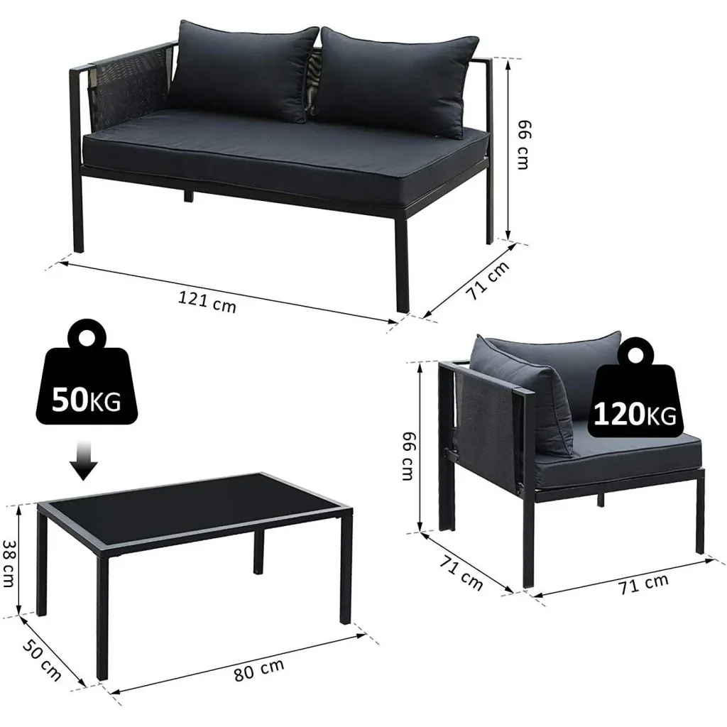 Gartengarnitur als 4-teiliges Set