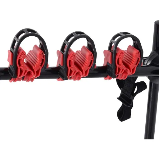 Fahrradträger Fahrradheckträger für 3 Fahrräder Heckträger faltbar Metall + Kunststoff Schwarz + Rot