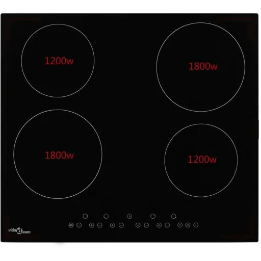 Glaskeramikkochfeld mit 4 Kochzonen, Touch Control 6000 W