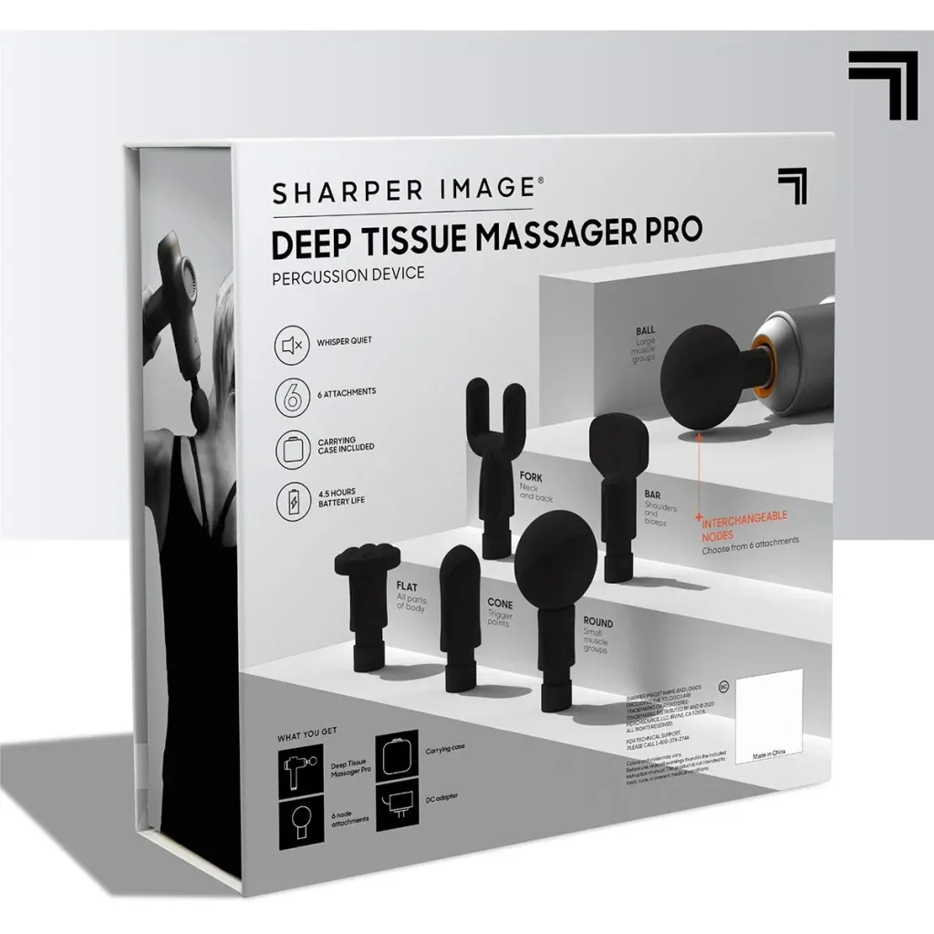 Sharper Image - Deep Tissue Pro - Massagepistole - 6 Aufsätze