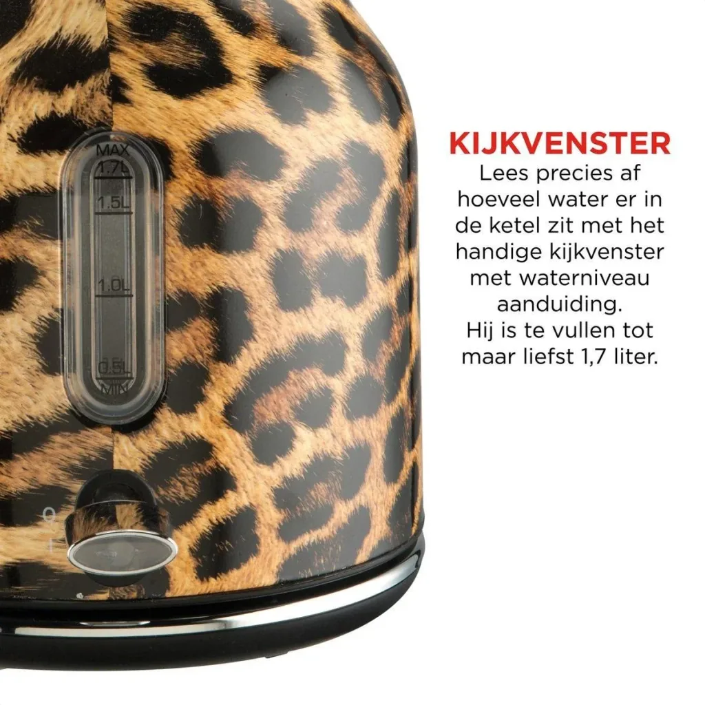 Panther Wasserkocher - Panther Druck - 1.7L - Leopard - Retro