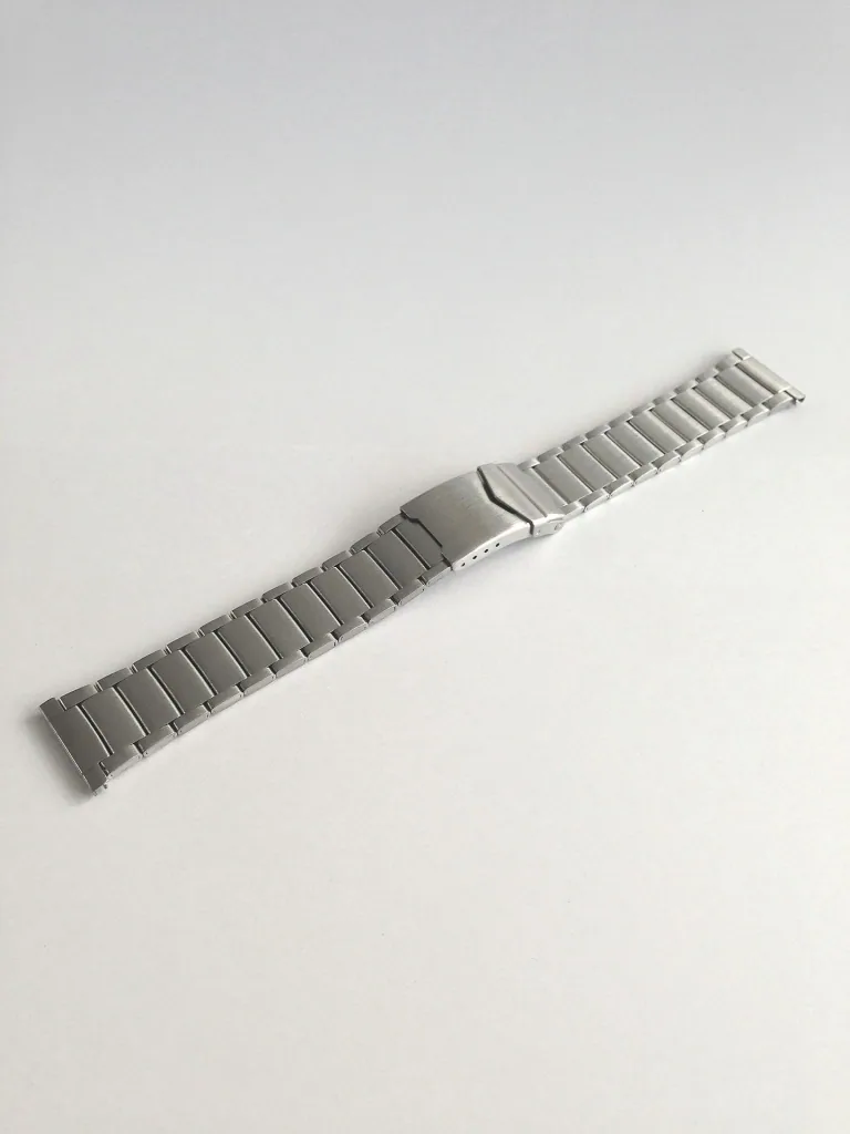 Uhrenarmband Edelstahl, sandgestrahlt, matt, Sicherheitsbügel