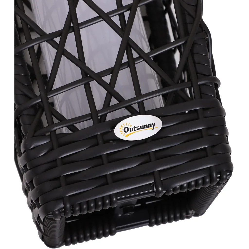 Solarlampe Rattan Gartenlampe Wegbeleuchtung Lichtsensor automatisch wasserdicht kaffeebraun L19 x B19 x H68 cm
