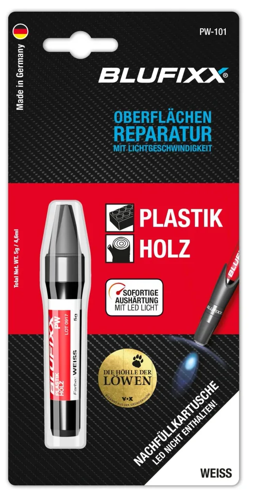 Ersatz-Kartusche 5 g für Reparaturstift Plastik und Holz, weiß