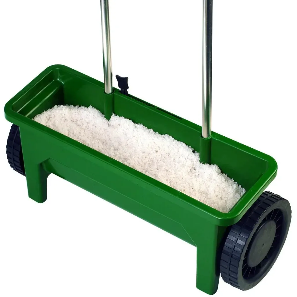 Streuer, einstellbare Dosierung, Streugut 0-8 mm, 12 Liter, grün