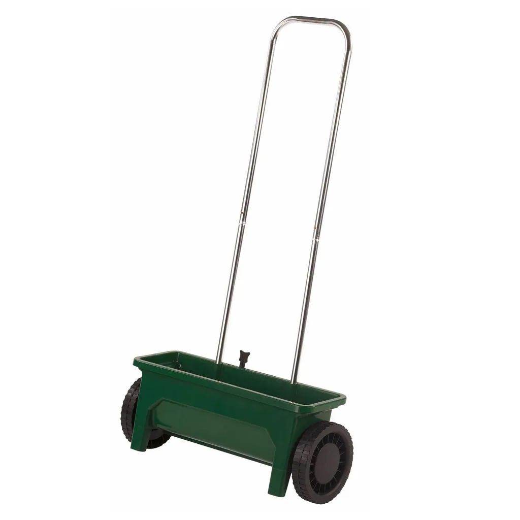 Streuer, einstellbare Dosierung, Streugut 0-8 mm, 12 Liter, grün