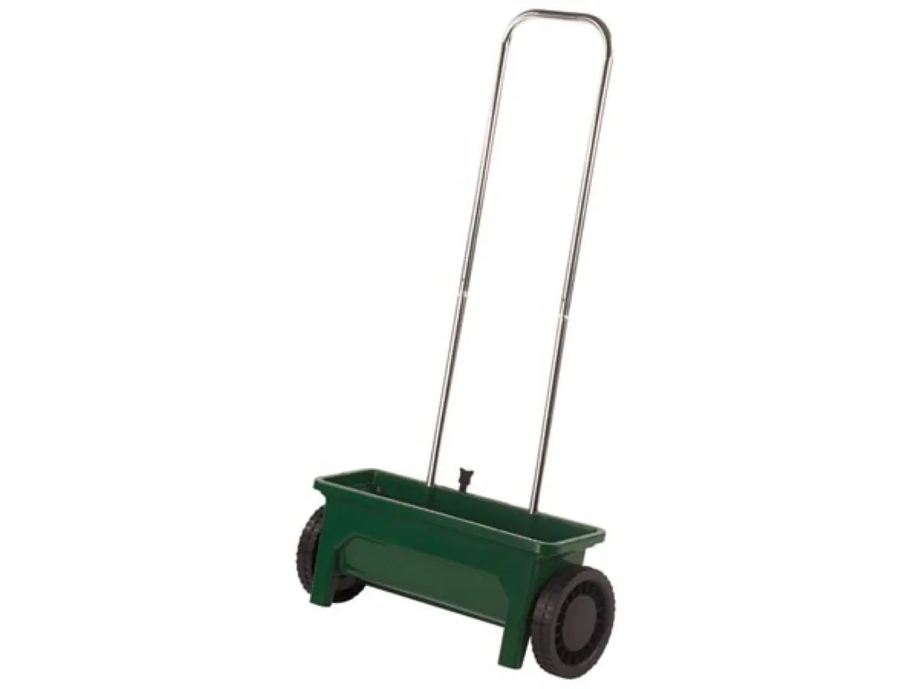 Streuer, einstellbare Dosierung, Streugut 0-8 mm, 12 Liter, grün