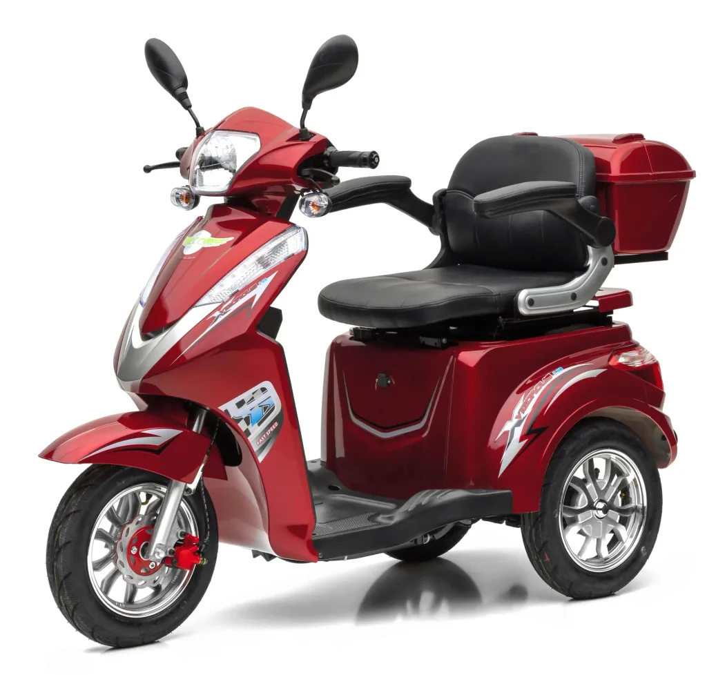 Elektro Dreirad rot - herausnehmbarer Li-Io Akku 20 Ah - 25 km/h - Seniorenmobil