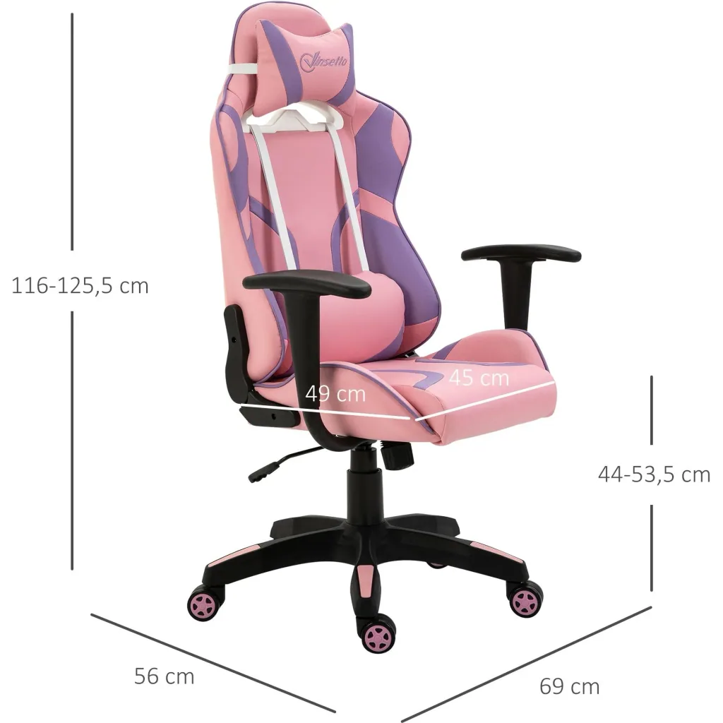 Violetter Gaming-Stuhl, rosa