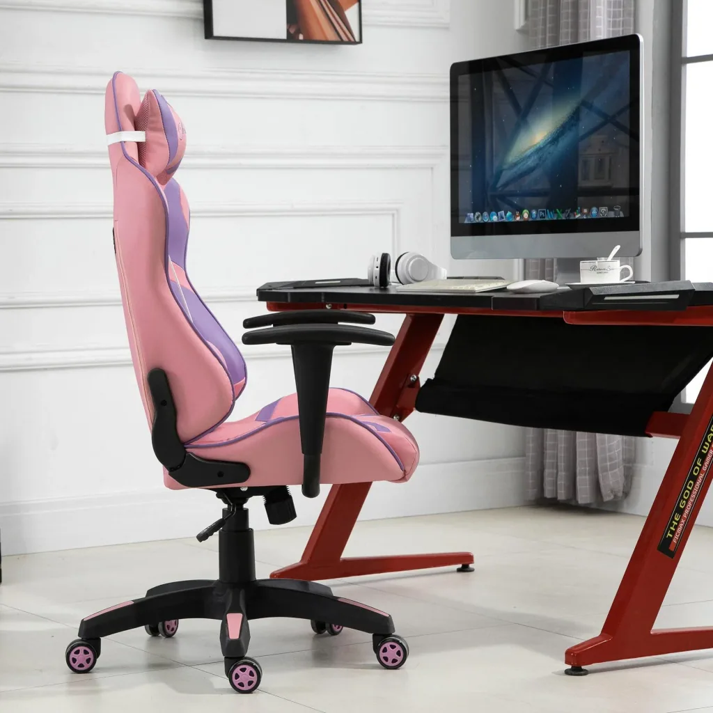 Violetter Gaming-Stuhl, rosa