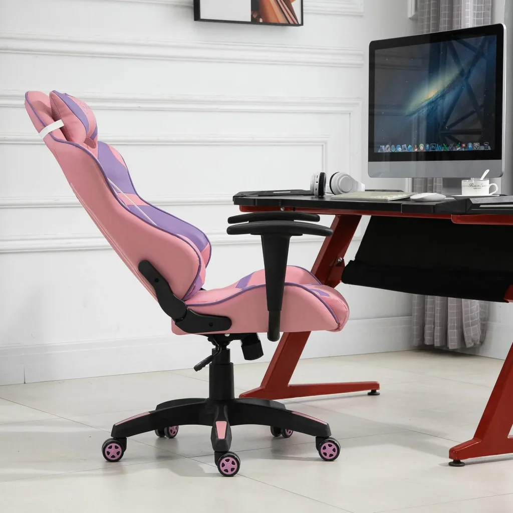 Violetter Gaming-Stuhl, rosa