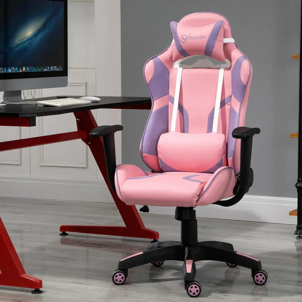 Violetter Gaming-Stuhl, rosa