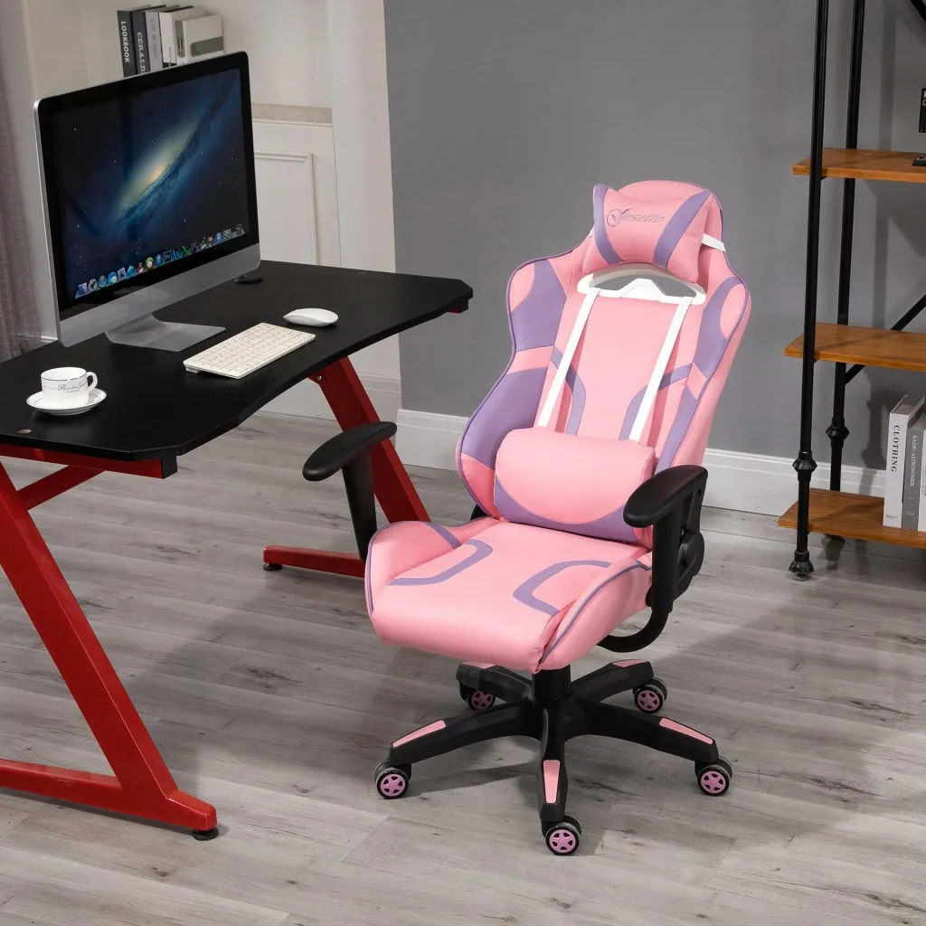 Violetter Gaming-Stuhl, rosa