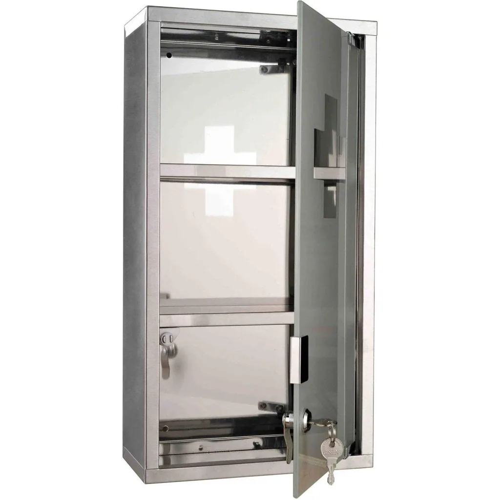 Medizinschrank Medikamentenschrank Arzneischrank 3 Fächer Edelstahl