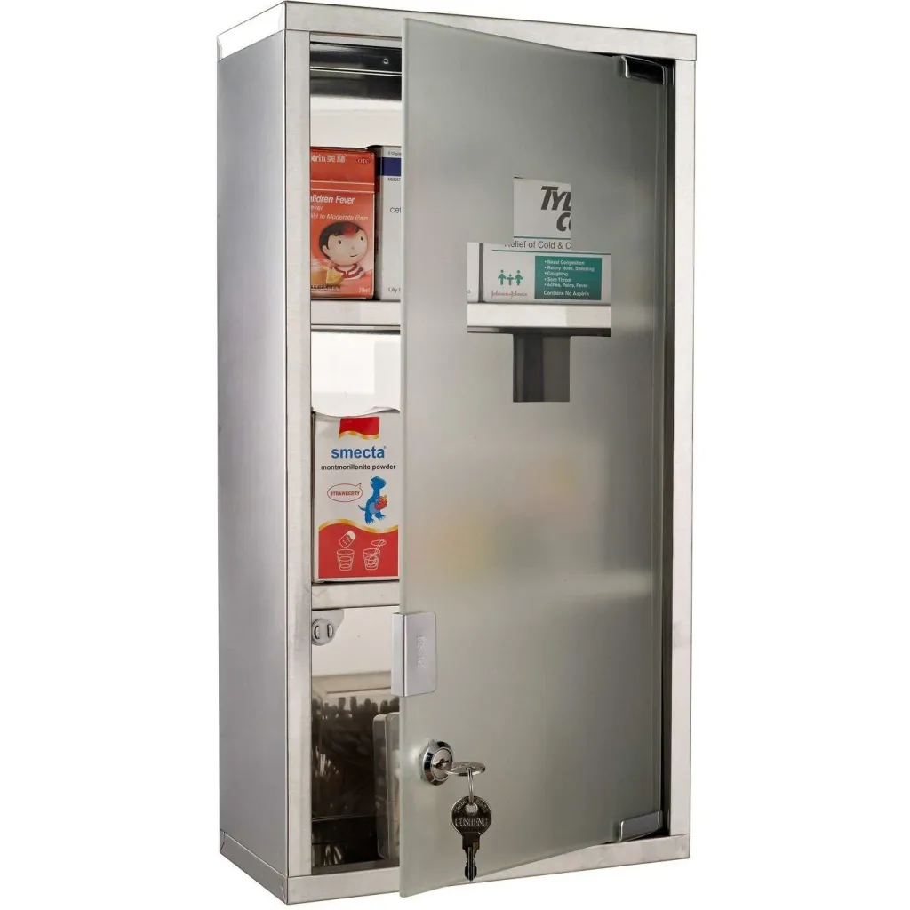 Medizinschrank Medikamentenschrank Arzneischrank 3 Fächer Edelstahl