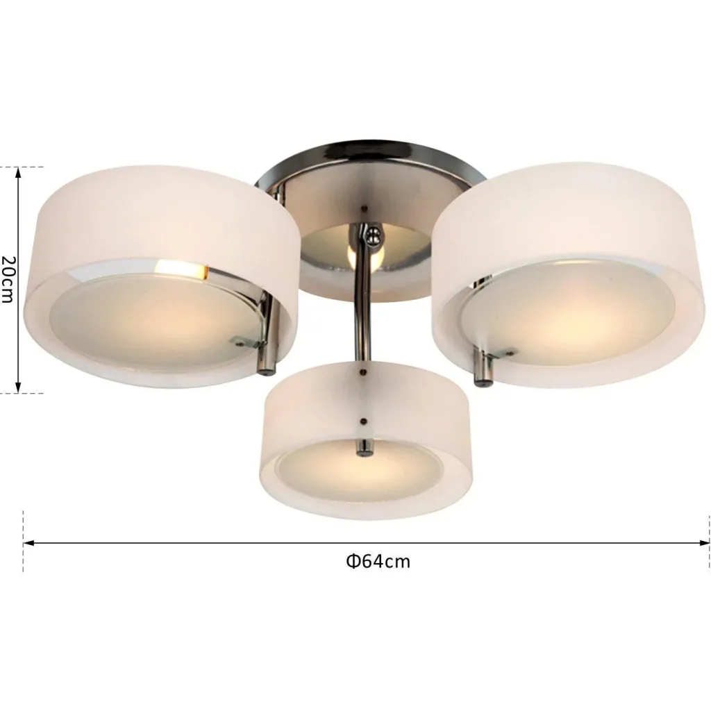Deckenlampe Acryl Kronleuchter 40W Leuchte 3-flammig Chrom
