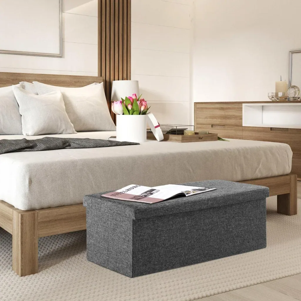 Sofa mit Stauraum - klappbar - MDF - 80x40x40cm - GREY