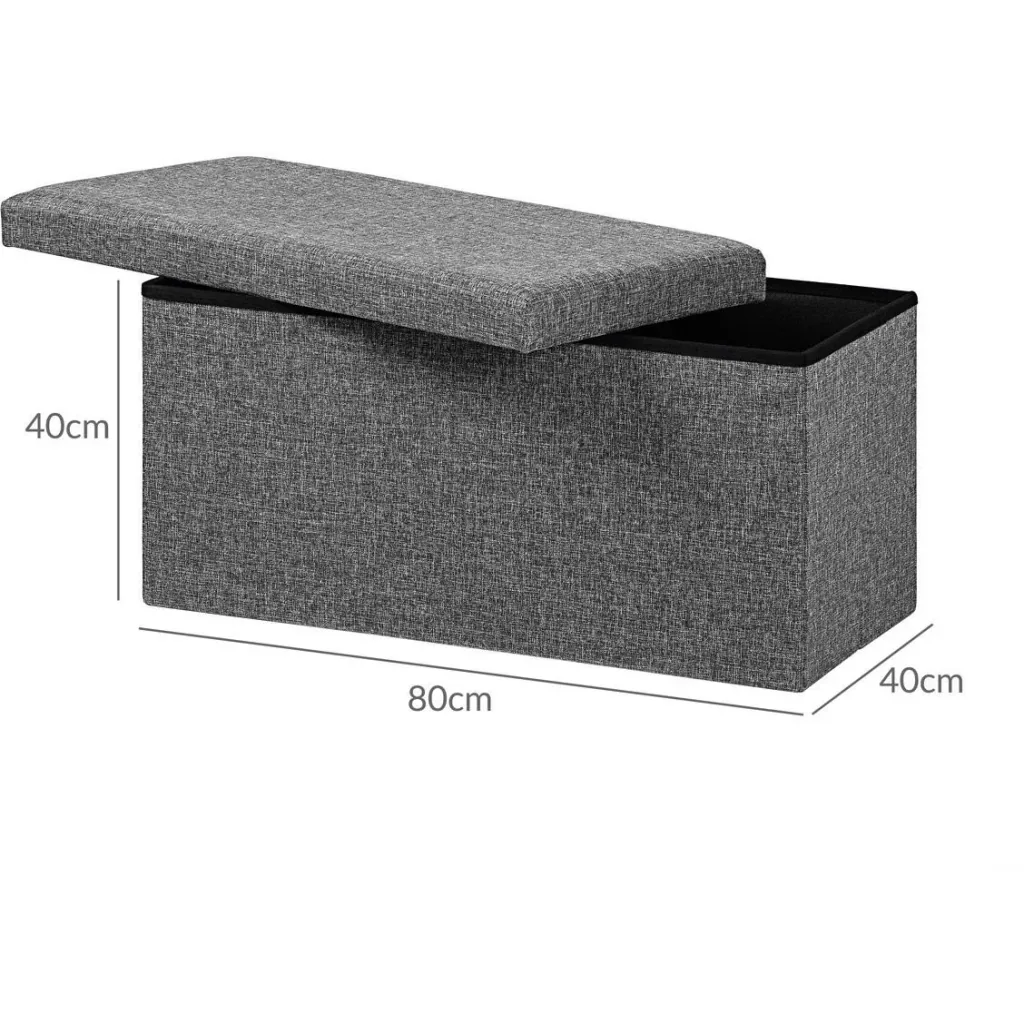 Sofa mit Stauraum - klappbar - MDF - 80x40x40cm - GREY