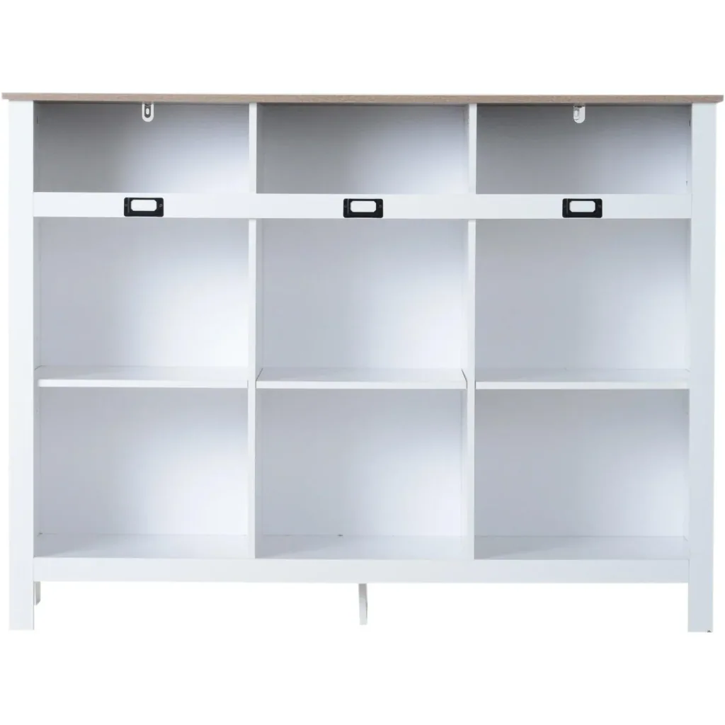 Bücherregal Bücherschrank Aktenregal Standregal Anrichte 9 Fächer Retro Vintage höhenverstellbar Holz 120 x 40 x 90 cm