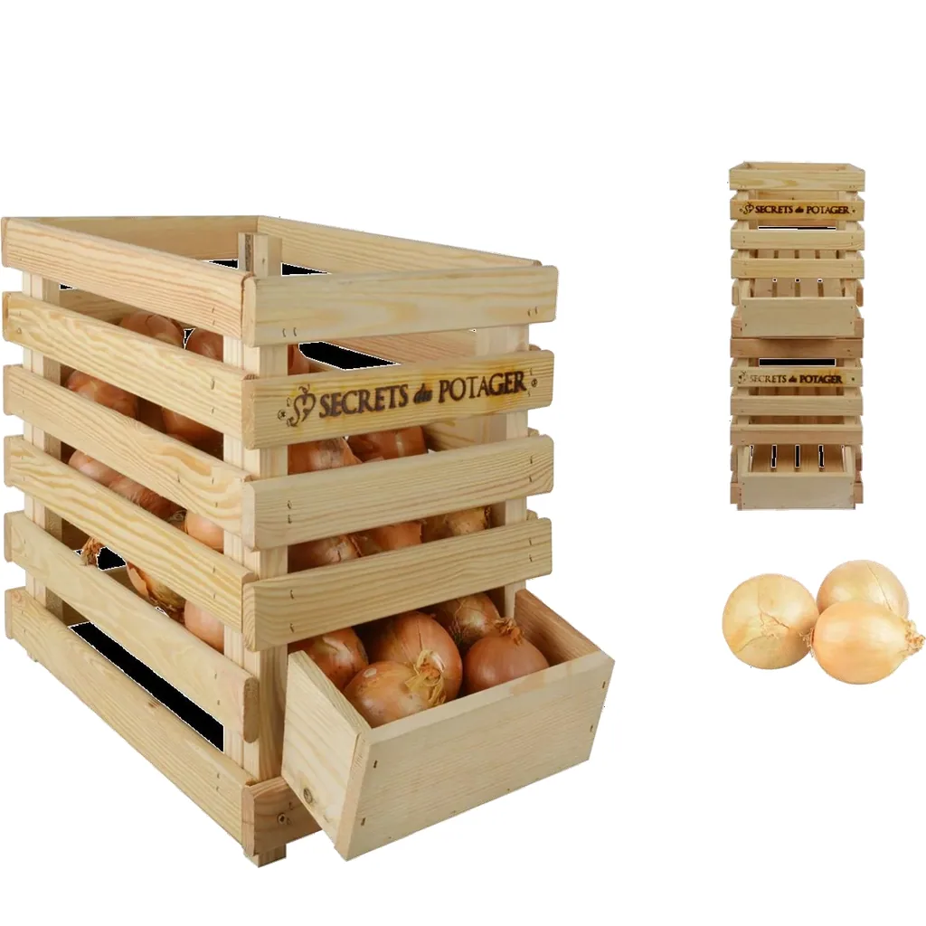 Holz- Zwiebelkiste