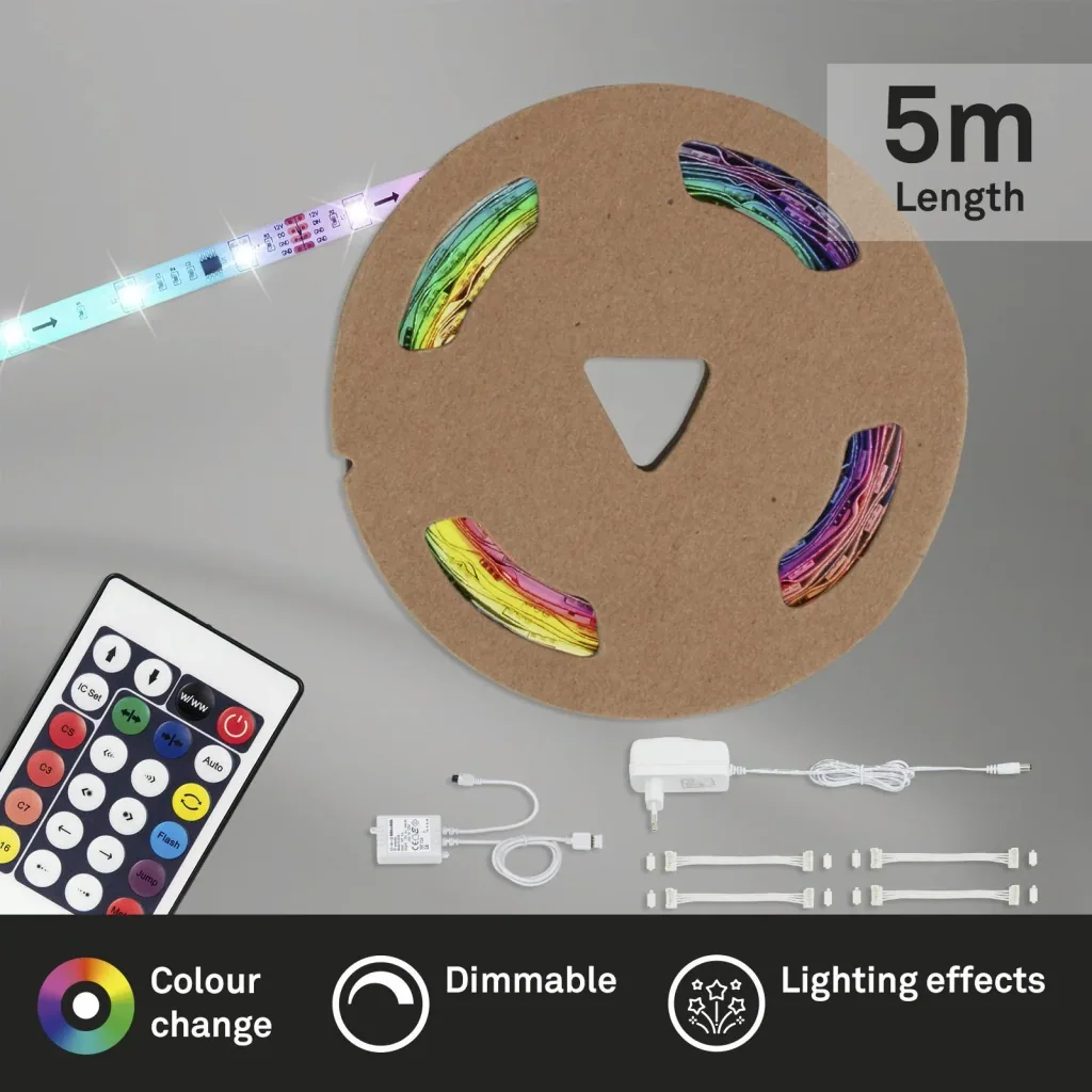 RGB-LED Flexband digital, 5m, 150  RGB-LEDs, 24 Watt, Fernbedienung""