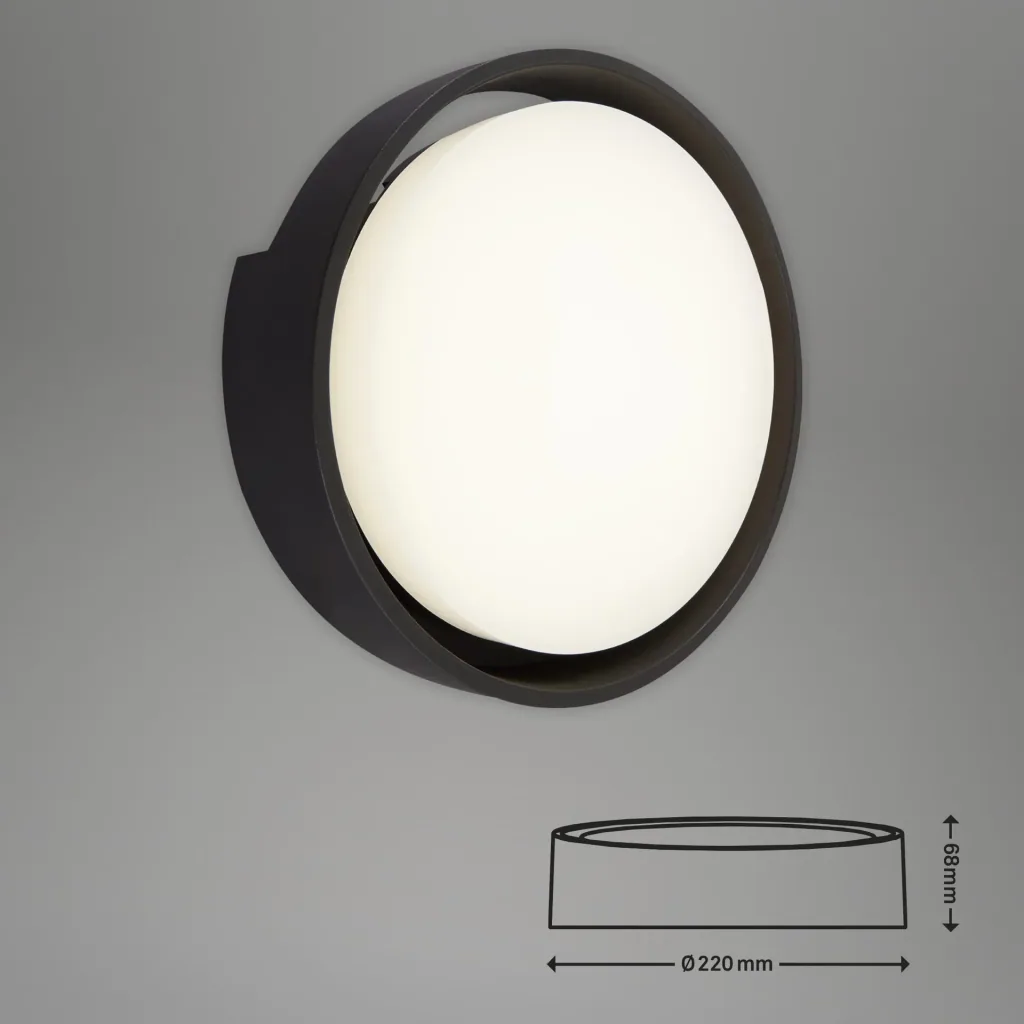 GENUA LED Außenwandleuchte, schwarz, IP44, 18 Watt, 1.500 lm, 4.000 K