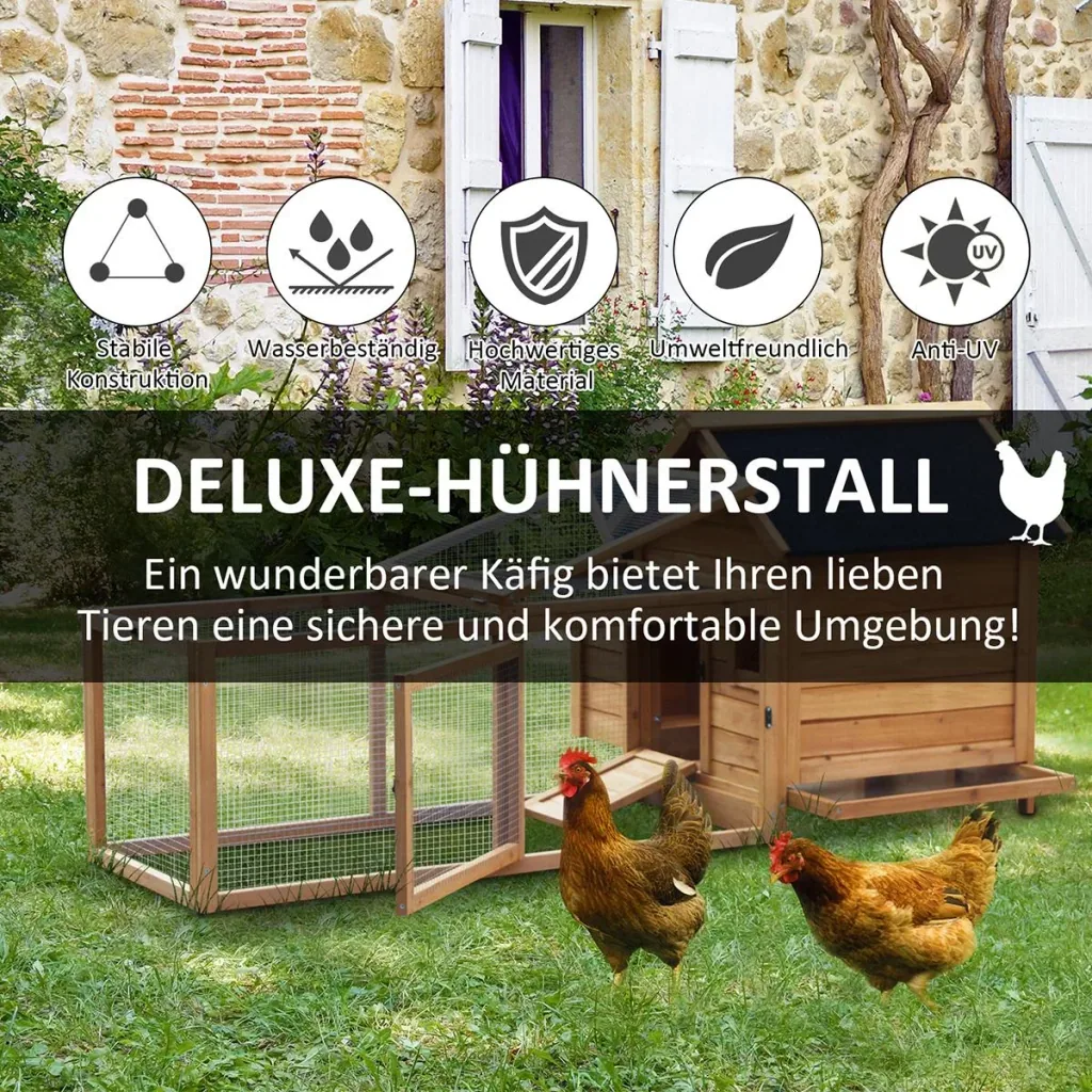 Hühnerstall mit Nistkasten natur