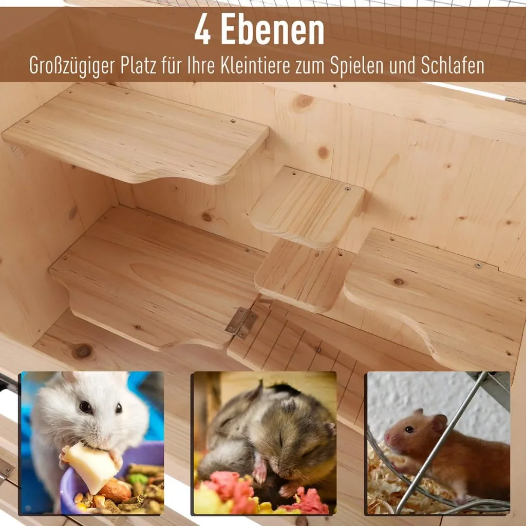 Hamsterkäfig mit Ablagefläche natur