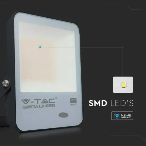 VT-117S LED-Scheinwerfer mit Tag/Nacht-Sensor - 100 W - 10000 Lm - 6500K - schwarz