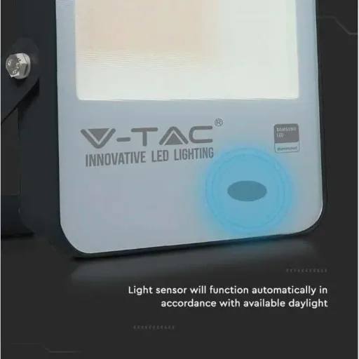 VT-117S LED-Scheinwerfer mit Tag/Nacht-Sensor - 100 W - 10000 Lm - 6500K - schwarz