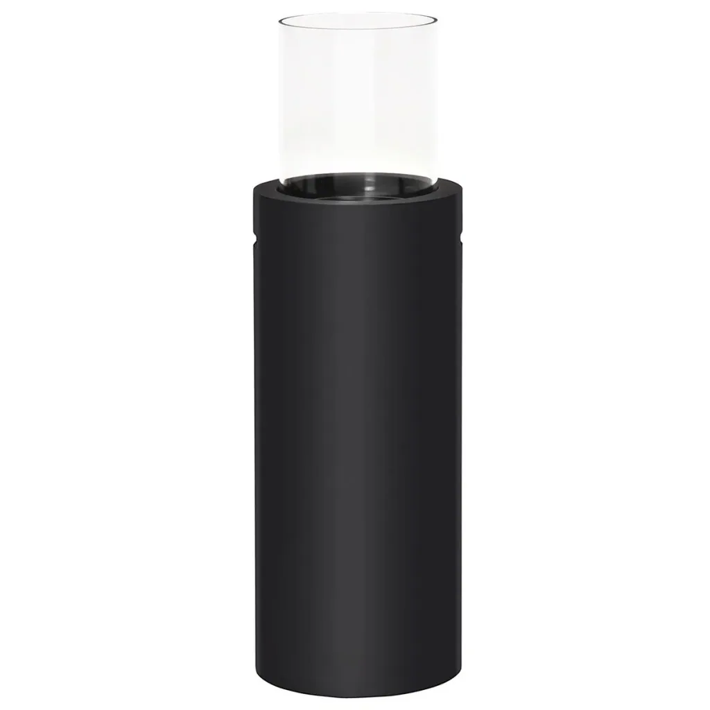 Ethanol-Kamin Bio-Ethanol-Brenner 0,4L 1 Std. Brenndauer 1000W kein Rauch Stahl gehärtetes Glas Schwarz 30 x 30 x 94 cm