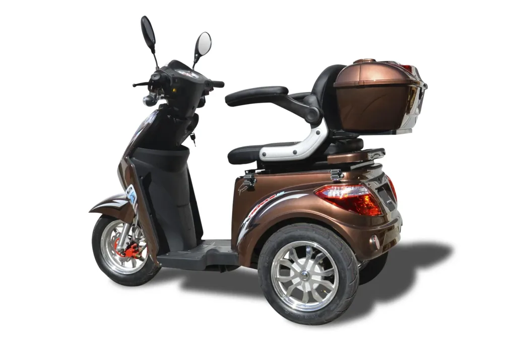 Elektro Dreirad braun - herausnehmbarer Li-Io Akku 20 Ah - 25 km/h - Seniorenmobil