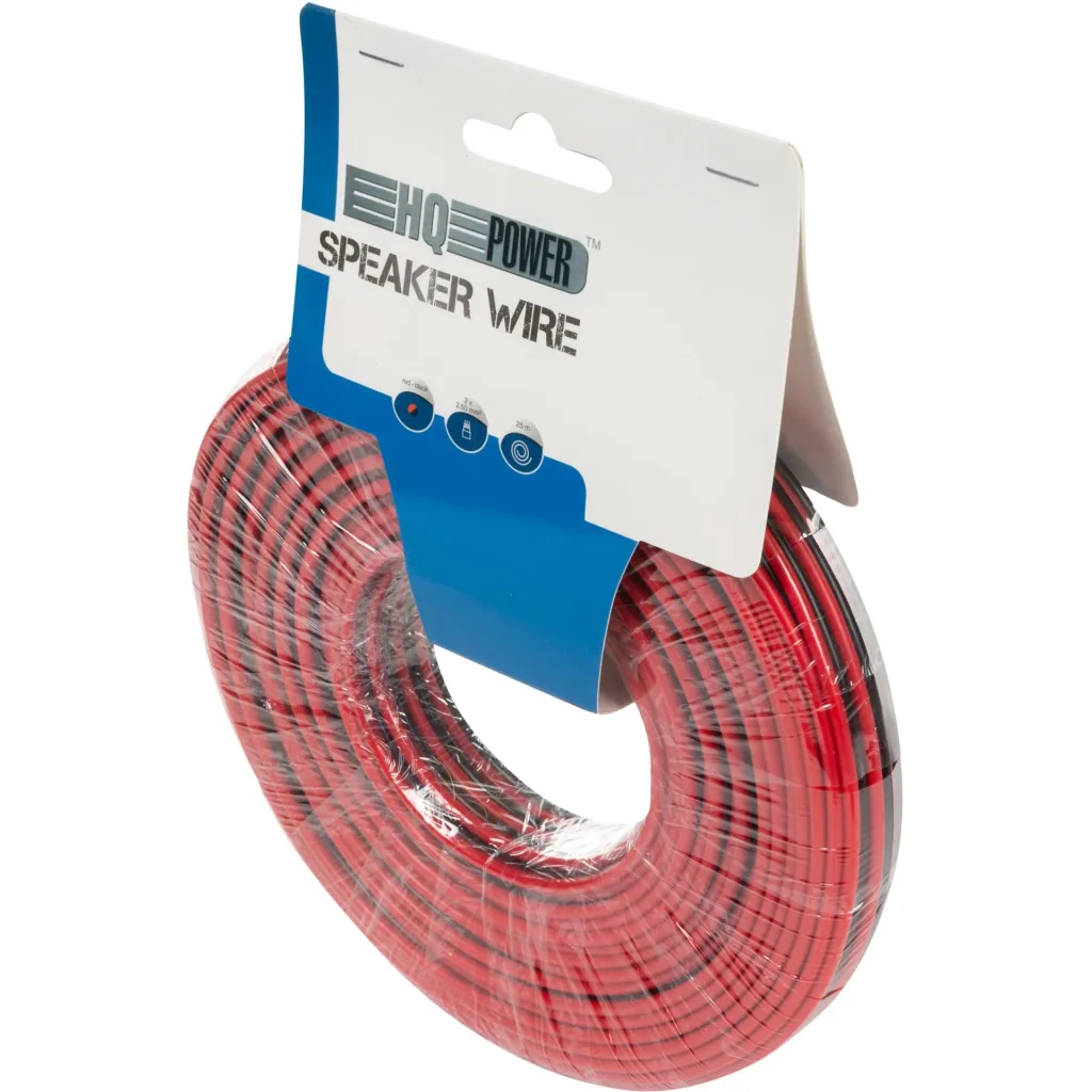 Lautsprecherkabel 2x2,50mm², 25 Meter, rot/schwarz, Spule, reiner OFC-Kupferdraht, Audioinstallation, professionelle Beschallung, Studio, Live, Zuhause