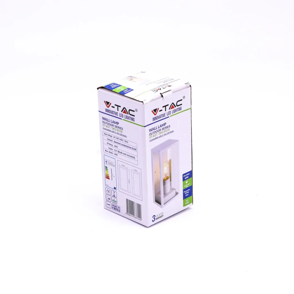VT-837 Wandleuchte - 1 Licht - Aluminium - Weiß - IP44
