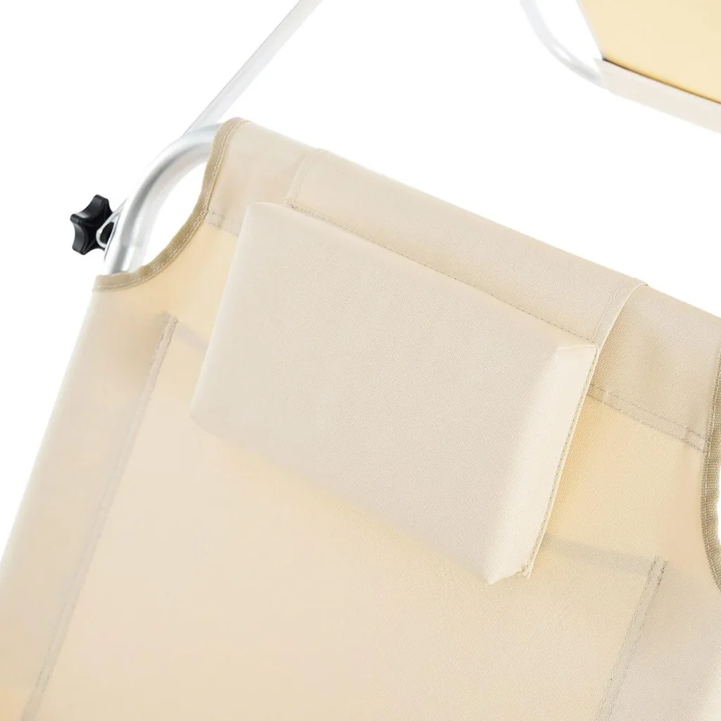 Zusammenklappbare Liege mit Rädern - beige - 150x52 cm