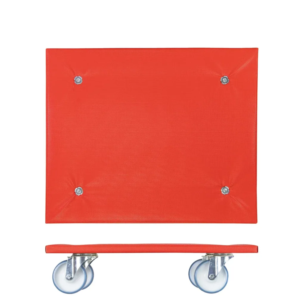 Transporthilfe MM 1397, 59 x 49 x 14 cm, harte Rollen Ø 100 mm, Rollenlager, Platte FSC® bezogen, Tragkraft 400 kg