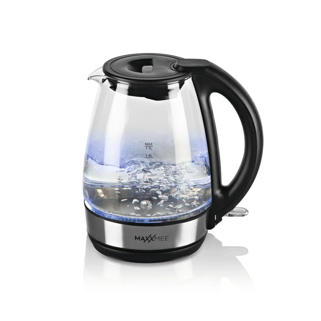 Glas-Wasserkocher LED blau 2200 Watt, 1,7 L